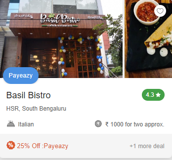 Basil Bistro, HSR, Bangalore