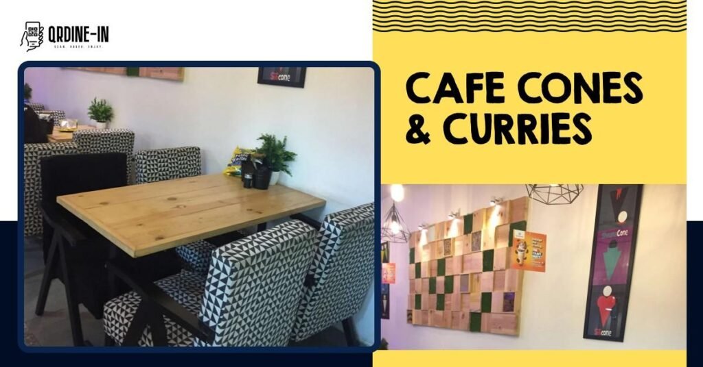 Cafe Cones & Curries in Noida Sector 62,Noida. Cafe Cones & Curries is open from Monday:- 9:00 am - 11:00 pm, Tuesday:- 9:00 am - 11:00 pm, Wednesday:- 9:00 am - 11:00 pm, thu:- 9:00 am - 11:00 pm, Cafe Cones & Curries ; Salads (2) · Green Salad. 194 ; Rice Bowls (2) · Rice Bowl with Fried Chicken Popcorn. 181 ; Thalis (2) · Veg Thali. 168 ; Desserts (2)